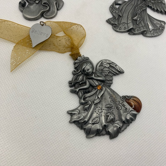 Gloria Duchin Silver Tone Pewter Angels - Picture 2 of 7